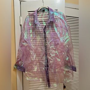 Multi color transparent button down